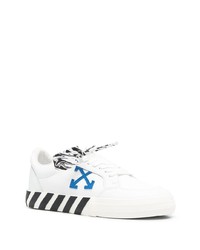 weiße bedruckte Leder niedrige Sneakers von Off-White