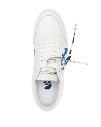 weiße bedruckte Leder niedrige Sneakers von Off-White