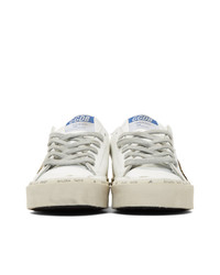 weiße bedruckte Leder niedrige Sneakers von Golden Goose