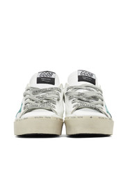 weiße bedruckte Leder niedrige Sneakers von Golden Goose