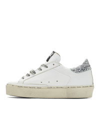 weiße bedruckte Leder niedrige Sneakers von Golden Goose