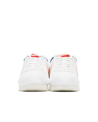 weiße bedruckte Leder niedrige Sneakers von Nike