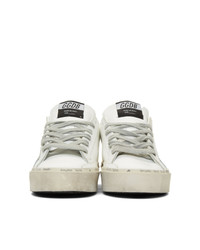 weiße bedruckte Leder niedrige Sneakers von Golden Goose