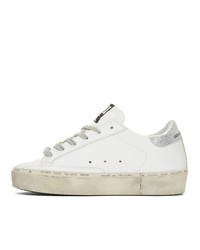 weiße bedruckte Leder niedrige Sneakers von Golden Goose