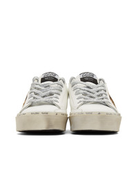 weiße bedruckte Leder niedrige Sneakers von Golden Goose