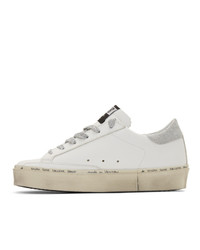 weiße bedruckte Leder niedrige Sneakers von Golden Goose