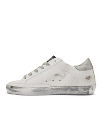 weiße bedruckte Leder niedrige Sneakers von Golden Goose