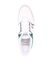 weiße bedruckte Leder niedrige Sneakers von Missoni