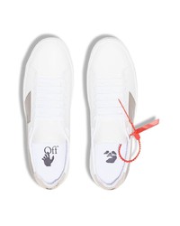 weiße bedruckte Leder niedrige Sneakers von Off-White