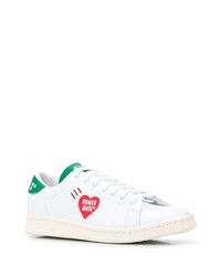 weiße bedruckte Leder niedrige Sneakers von adidas