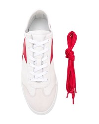 weiße bedruckte Leder niedrige Sneakers von Ps By Paul Smith