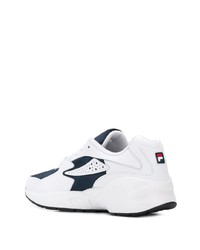 weiße bedruckte Leder Sportschuhe von Fila