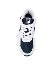 weiße bedruckte Leder Sportschuhe von Fila