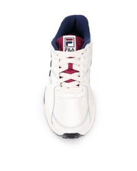 weiße bedruckte Leder Sportschuhe von Fila