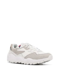 weiße bedruckte Leder Sportschuhe von Fila