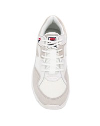 weiße bedruckte Leder Sportschuhe von Fila