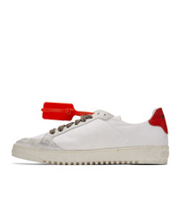 weiße bedruckte Leder Sportschuhe von Off-White