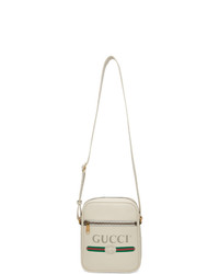 weiße bedruckte Leder Umhängetasche von Gucci