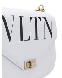 weiße bedruckte Leder Umhängetasche von Valentino