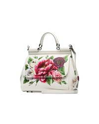 weiße bedruckte Leder Umhängetasche von Dolce & Gabbana