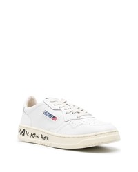 weiße bedruckte niedrige Sneakers von AUTRY