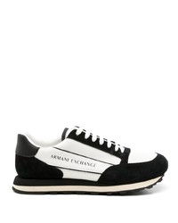 weiße bedruckte niedrige Sneakers von Armani Exchange