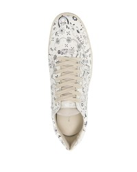 weiße bedruckte niedrige Sneakers von Philippe Model Paris