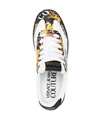 weiße bedruckte niedrige Sneakers von VERSACE JEANS COUTURE