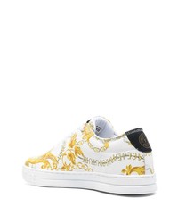 weiße bedruckte niedrige Sneakers von VERSACE JEANS COUTURE