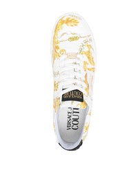 weiße bedruckte niedrige Sneakers von VERSACE JEANS COUTURE