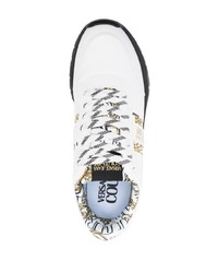 weiße bedruckte niedrige Sneakers von VERSACE JEANS COUTURE