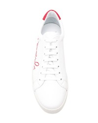 weiße bedruckte niedrige Sneakers von Moreschi