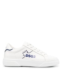 weiße bedruckte niedrige Sneakers von DSQUARED2