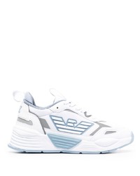 weiße bedruckte niedrige Sneakers von Ea7 Emporio Armani