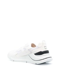weiße bedruckte niedrige Sneakers von D.A.T.E