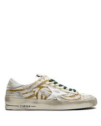 weiße bedruckte niedrige Sneakers von Golden Goose