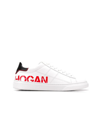weiße bedruckte niedrige Sneakers von Hogan