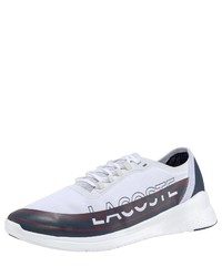 weiße bedruckte niedrige Sneakers von Lacoste