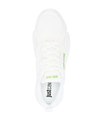 weiße bedruckte niedrige Sneakers von Just Cavalli