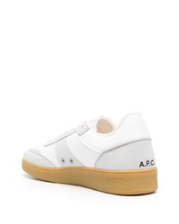 weiße bedruckte niedrige Sneakers von A.P.C.