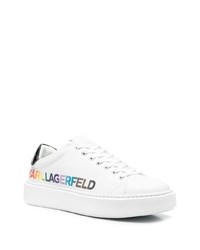 weiße bedruckte niedrige Sneakers von Karl Lagerfeld