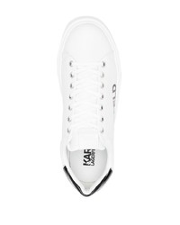 weiße bedruckte niedrige Sneakers von Karl Lagerfeld