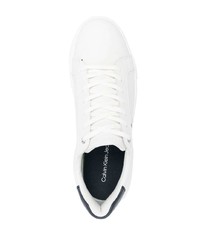 weiße bedruckte niedrige Sneakers von Calvin Klein