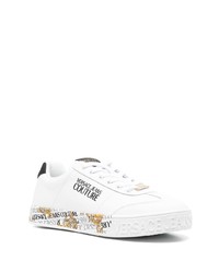 weiße bedruckte niedrige Sneakers von VERSACE JEANS COUTURE