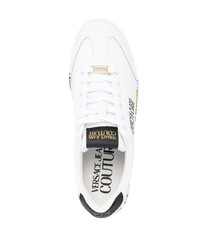 weiße bedruckte niedrige Sneakers von VERSACE JEANS COUTURE