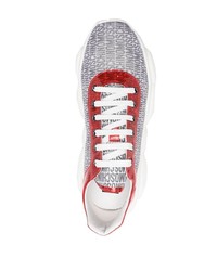 weiße bedruckte niedrige Sneakers von Moschino