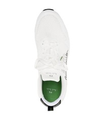 weiße bedruckte niedrige Sneakers von PS Paul Smith