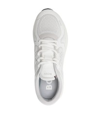 weiße bedruckte niedrige Sneakers von BOSS