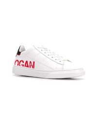 weiße bedruckte niedrige Sneakers von Hogan