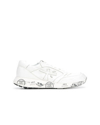 weiße bedruckte niedrige Sneakers von Premiata